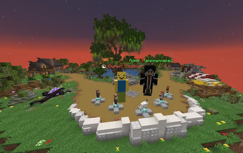 Sunsets at spawn, with the crew